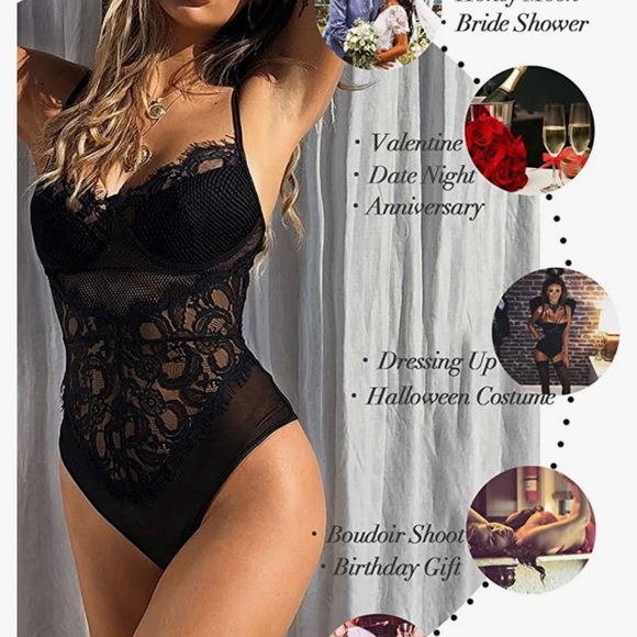 Sexy Lacy Teddy Top/Lingerie - Picture 4 of 4